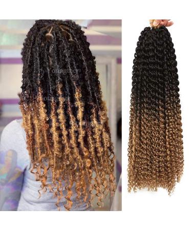 Youngther 7 Packs 154Strands Passion Twist Hair for Butterfly Locs Crochet Hair 18 inch Water Wave Passion Twist Crochet Hair Synthetic Long Bohemian Ombre Braiding Hair Gifts for Women (187Pcs -T1B/27) 18 Inch (Pack of...