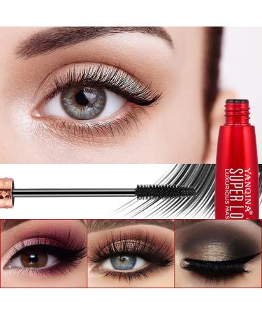Buy 4D Silk Fiber Black Voluminous Waterproof Mascara | Thick Dramatic Eyelash Extensions - International Shipping - Buy Online on GoSupps.com