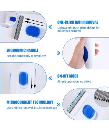 Electric Flea Comb for Cats Dogs - Pet Flea Comb to Kill Fleas and Eggs Electronic Lice Remover Grooming Comb Brush - Buy Online on GoSupps.com
