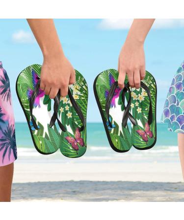 Mnsruu Tropical Flip-Flops | Colorful Flowers Birds & Butterflies | Perfect for Home Hotel Spa & Travel | Unisex Comfort - Buy Online on GoSupps.com