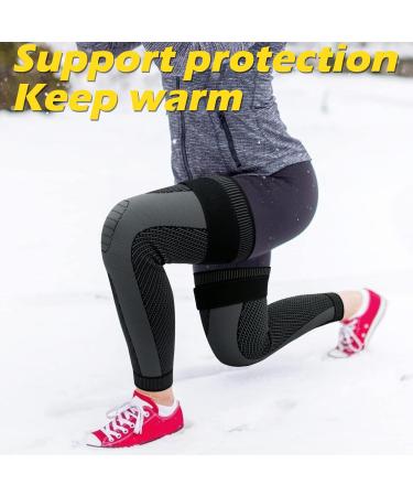 Beister Compression Leg Sleeves with Elastic Straps - XL Black - for Men & Women - Extra Long Knee Braces for Basketball, Football, Joint Pain - Buy Online on GoSupps.com