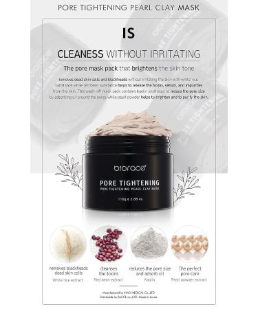 Biorace Pore Tightening Pearl Clay Mask 110g / 3.8oz - Sebum Control & Deep Cleansing | Made in Korea - Buy Online on GoSupps.com