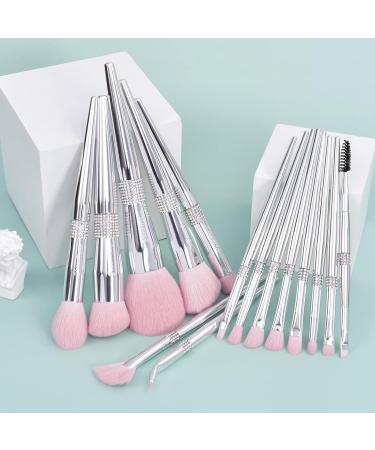 Bueart Design Elegant Pink Makeup Brushes Set with Brush Holder Case - Ultra Soft, Labeled for Foundation, Powder, Blush, Concealer, Eyeshadow, Contour - Ideal for Glitter Effects - Buy Online on GoSupps.com