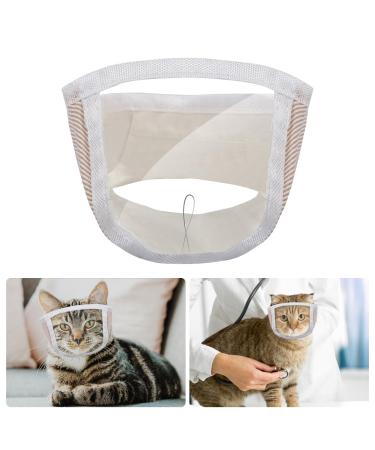 Transparent Breathable Cat Muzzle Anti-bite and Anti-lick Pet Mask for Grooming Bathing Nail Clipping Cotton Cat Mouth Cover Suitable for Aggressive Cat Kittens with a Head Circumference of 9.84-11.81in(25-30cm)