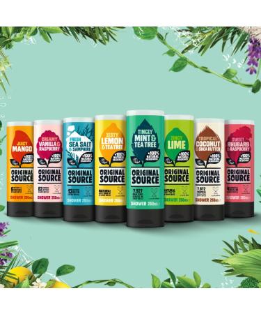 Original Source Vanilla & Raspberry Shower Gel - 100% Natural Fragrance Vegan & Cruelty-Free - Bulk Buy Pack of 6 x 250ml - Buy Online on GoSupps.com