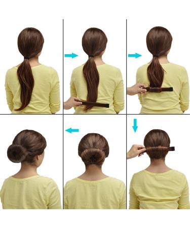 Hairstyling Tool - Twist Bun Maker Hair Donut & Clips | Bearlink Dark Brown - Buy Online on GoSupps.com