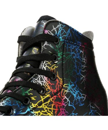 MilkyWay Lightning Pattern High-top Unisex Roller Skates - Black, Size 40 | Ideal for Beginners and Adults | Double Row Four Wheels for Men, Women, Boys, and Girls - Buy Online on GoSupps.com