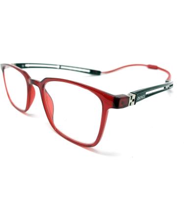 Buy Venice Eyewear Occhiali - Blue Light Filter Reading Glasses for Men & Women | TR90 Magnetic Expandable | Gray +2.00 Red +3.50 - International Shipping Available - Buy Online on GoSupps.com