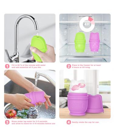 BFASU 2 Pack Ice Roller for Face and Body - Facial Beauty Tool for Skin Care (Green + Purple) - Buy Online on GoSupps.com