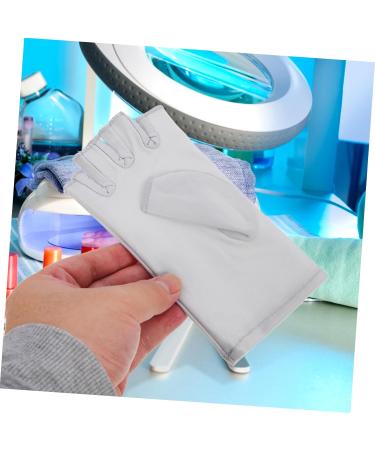 FRCOLOR 1 Pair Nail Gloves Glove for Nail Lamp Fingerless Gloves Led Dry Lamp Gloves Anti Uv Gloves Protective Gloves Manicure Gloves Uv Protection Spandex Riding 17x8.5cm Light Grey - Buy Online on GoSupps.com