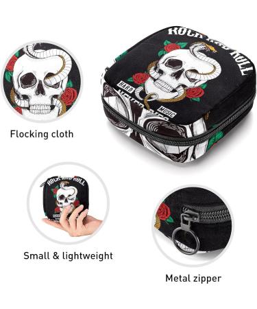 Anna Cowper Rock and Roll Skull Sanitary Napkin Storage Bag - Multi-colored Portable Period Pouch for Women and Teen Girls - Buy Online on GoSupps.com