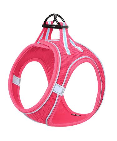 Heele dog harness adjustable anti train dishes reflective breathable dishes dogs light breast dishes small dogs for walking running training reflective rose red m m (1 Pack) r rose red