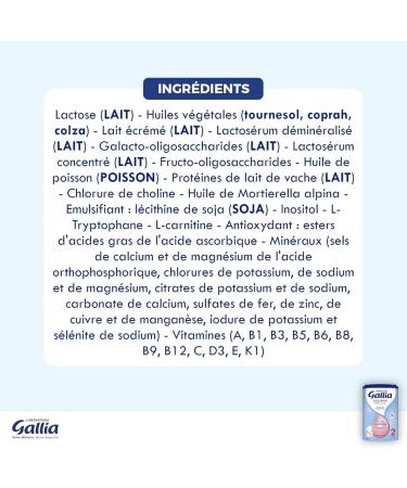 Laboratoire Gallia - Calisma 2 Relais - Milk Powder for Infants and Babies 2nd Age - Enriched with Vitamins A C & D - Palm Oil Free - From 6 to 12 Months - Pack of 3x830g - Buy Online on GoSupps.com
