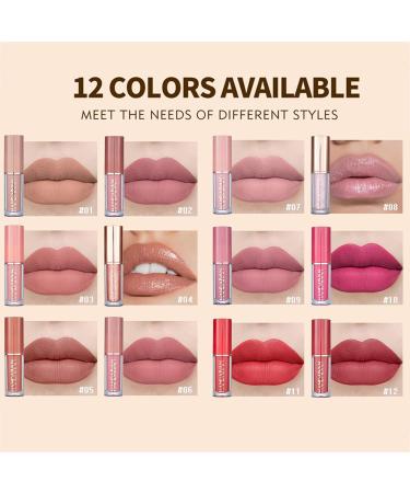 Shop 12 Colors Nude Matte Lipstick & Non-Stick Lip Gloss Set - Waterproof Durable Women's Gift - Buy Online on GoSupps.com