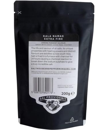 Kala Namak Rock Salt Gourmet Himalayan Black Salt Extra Fine Grain 200g - Buy Online on GoSupps.com