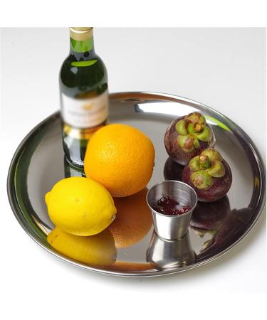 Serving Plates Stainless Steel Plate Round Restaurant Cafe Kitchen Flat Plate Metal Circular Dinner Plate Vintage Frosted Mirror Dessert Plate for Appetizer Dinner and Desserts (Size : L) Large - Buy Online on GoSupps.com