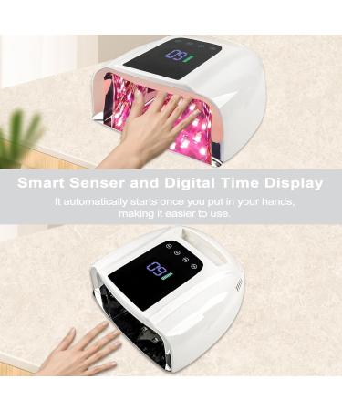 96W Rechargeable UV LED Nail Lamp Portable Cordless UV Light for Nails with LCD Display Auto Sensor (White) - Buy Online on GoSupps.com