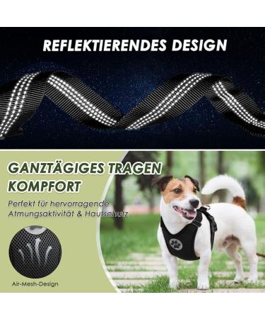 Eyin Dog Harness with Seat Belt for Car - Adjustable Breathable 2 Carabiner Hooks Child Safety Seat/Trunk - Black XS - Buy Online on GoSupps.com