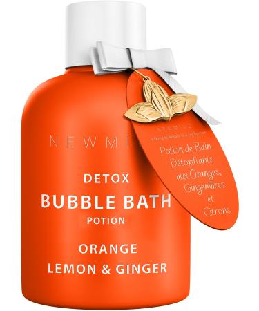 Natural Detox Bubble Bath - Long Lasting Citrus Bubble Bath -Foaming Soak - Orange Ginger Lemon Essential Oils Hydrating Relaxing - Stress Relief - Self Care Spa Gift Women Men Birthday Christmas