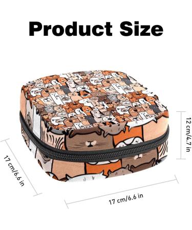 Cartoon Animals Sanitary Napkin Storage Bag | Menstrual Cup & Nursing Pad Holder | Tampon Pouch Multicoloured 07 - Buy Online on GoSupps.com