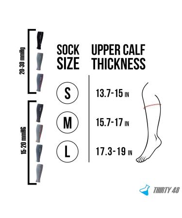 Thirty48 Graduated Calf Compression Sleeves 15-20 & 20-30 mmHg | Fast Recovery & Muscle Oxygenation | Medium Size Fluorescent Pink 1 Pair - Buy Online on GoSupps.com