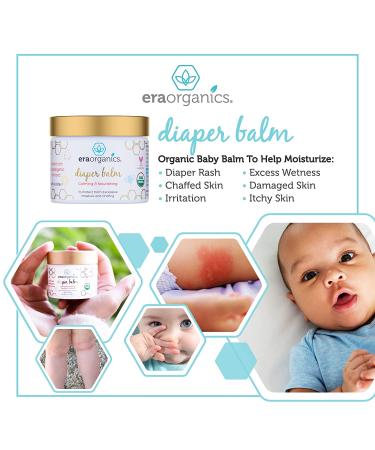 Organic Era Organics Baby Diaper Rash Balm - Moisturizing & Soothing Cream for Sensitive Skin. USDA Certified Natural Ointment for Nourishment & Protection - Buy Online on GoSupps.com