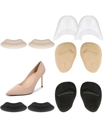 Heel Pads 10-Pack Brozigo Shoe Inserts for Women 2 Pairs Shoes Heel Pads and Metatarsal Pads for Shoes Too Big Women with 1 Pair Toe Protectors for Women