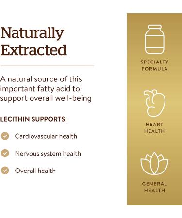Solgar Natural Soya Lecithin 1360 mg - 250 Softgels | Supports Brain & Heart Health - Buy Online on GoSupps.com