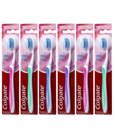 Colgate Wave Gum Comfort Toothbrush Ultra Soft Compact Head (Colors Vary) - Pack of 6