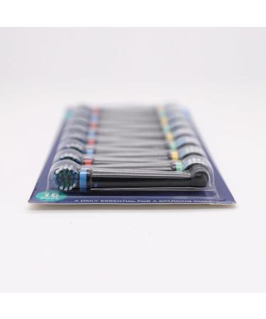 Anjocare Replacement Brush Heads for Oral B - 16 Pack Electric Toothbrush Heads Compatible with Pro1000/5000/7000 & Vitality - Black - Buy Online on GoSupps.com