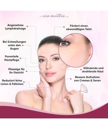 Rose Quartz Roller & Gua Sha Set with Vitamin C Serum | Facial Massage Gift Set for Men & Women | Reduces Dark Circles & Folds - Buy Online on GoSupps.com