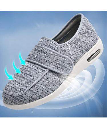 Men's Double Extra Wide Slip Resistant Diabetic Shoes | Adjustable Straps for Swollen Feet & Pain Relief | Wide Walking Shoes for Elderly (Gris Size 12 - Buy Online on GoSupps.com