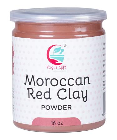 Moroccan Red Clay Powder | 16 Oz | Raw Clay Facial Mask | Deeply Cleanses Pores & Purifies the Skin | By Yogi's Gift