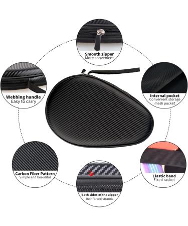 Rintifia Hard Shell Ping Pong Paddles Case - Portable Storage Bag for 2 Rackets - Table Tennis Cover for Balls - Drop-Resistant & Durable - Black - Buy Online on GoSupps.com