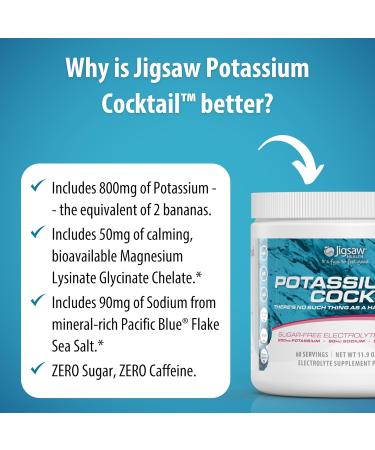 Jigsaw Health Potassium Cocktail | Formerly Pickleball Cocktail | Blue Raspberry Flavor | 60 Servings (Jar) Blue Raspberry 11.11 Ounce (Pack of 1) - Buy Online on GoSupps.com