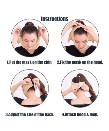 Slimming Strap V-Shaped Chin Cheek Lift Mask | Face Shaper Thin Belt for Wrinkles - Medium Black - Buy Online on GoSupps.com
