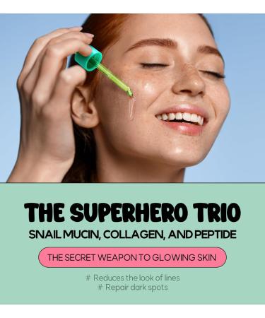 Snail Mucin 85% Face Serum 1.69 fl oz | Hydrating Vegan Collagen & Peptide Serum | Age-Defying Korean Moisturizer for Sensitive Skin - Buy Online on GoSupps.com