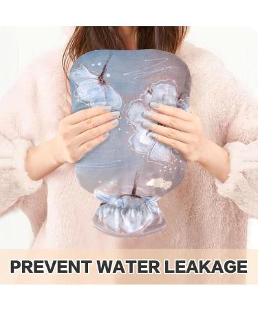Naanle White Flowers Heat Bottle - 1L Transparent Hot Water Bottle for Pain Relief & Cold Therapy | Perfect Bed & Hand Warmers - Buy Online on GoSupps.com