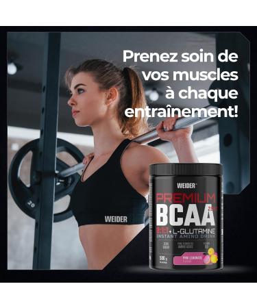 Weider Premium BCAA 8:1:1 + L-Glutamine (500g) Go t Pink Limonade - Avec Vitamine B6 Sans sucre Vegan PINK LEMONADE - Buy Online on GoSupps.com
