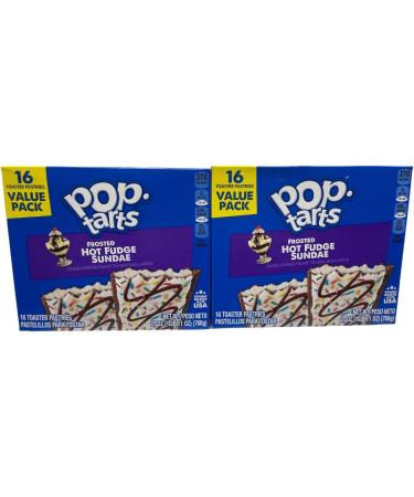 Pop-Tarts Toaster Pastries 16ct Value Pack Bundle: (2) Hot Fudge Sundae and ThisNThat Recipe Card (32 Total Pastries) - Buy Online on GoSupps.com