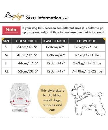 Ranphy Cat Dishes & Reflective Dog Harness - Adjustable No Pulling Soft Mesh Jacket for Small Dogs - Perfect for Hiking - Buy Online on GoSupps.com