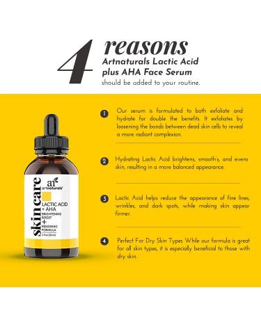 Artnaturals Lactic Acid + AHA 1 fl oz - Exfoliating Skin Treatment for Radiant Glow - Buy Online on GoSupps.com