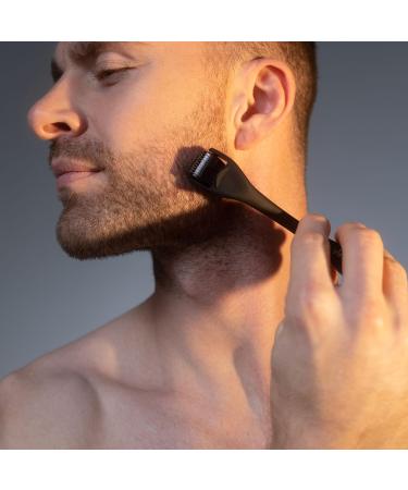 rouleau barbe pour une croissance vigoureuse de la barbe | Dermaroller pour la croissance et les soins de la barbe | derma Beard Roller 0.5mm 540 needles microneedling | Stimuler & acc l rer - Buy Online on GoSupps.com