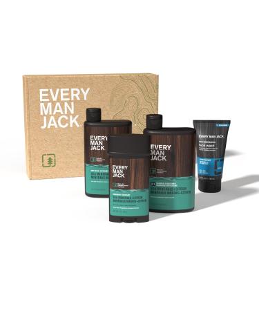 Every Man Jack Men's Sea Minerals + Citron Gift Set - Clean Ingredients Body Wash 2-in-1 Shampoo Deodorant & Face Wash for Ultimate Grooming - Buy Online on GoSupps.com