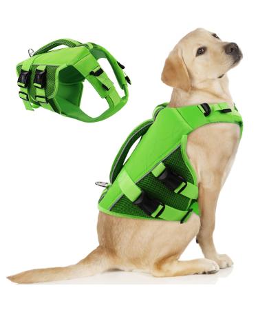 Asenku Dogs Hunde Flewest For Small Medium Large Dogs Adjustable & Ripstop Dog Wimming vest with handle and reflective for boating swimming surfing XL green
