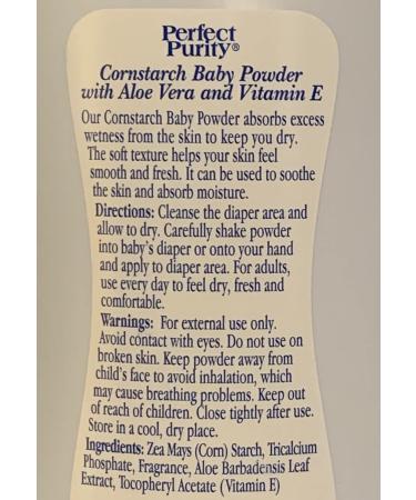 Perfect Purity Pure Cornstarch Baby Powder with Aloe and Vitamin E 9 oz - Gentle Baby Care Essential - Buy Online on GoSupps.com