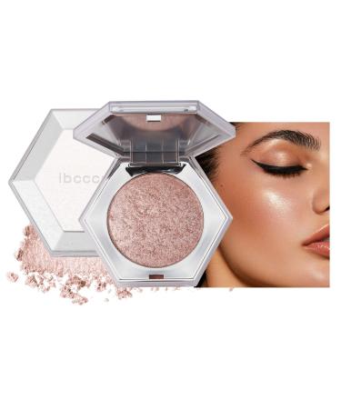 Highlighter Powder Palette Shimmer Face Highlighter Makeup Ultra-Blendable Powder Includes Mirror Longwear WaterproofGreat For Travel (02 PEACH GOLD)