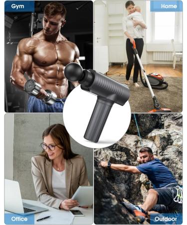Uplayteck Massage Gun - 30 Speed Hand Massager with LCD Touchscreen & 6 Heads | Ultimate Relaxation for Shoulders Body & Back - Buy Online on GoSupps.com
