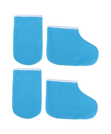 Moufles et Chaussettes de Paraffine pour Bain de Cire Taille Unique Protection Thermique Soins des Pieds Mains Hydratation Spa Domicile Bleu Fonc