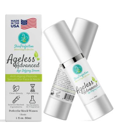 Ageless Advanced Age-Defying Serum Anti-Aging Peptides Snap 8 Adipofill Matrixyl Synthe 6 Skin Firm Dipeptide Syn-Ake Syn-Coll DMAE Haloxyl Hyaluronic Acid Skin Perfection